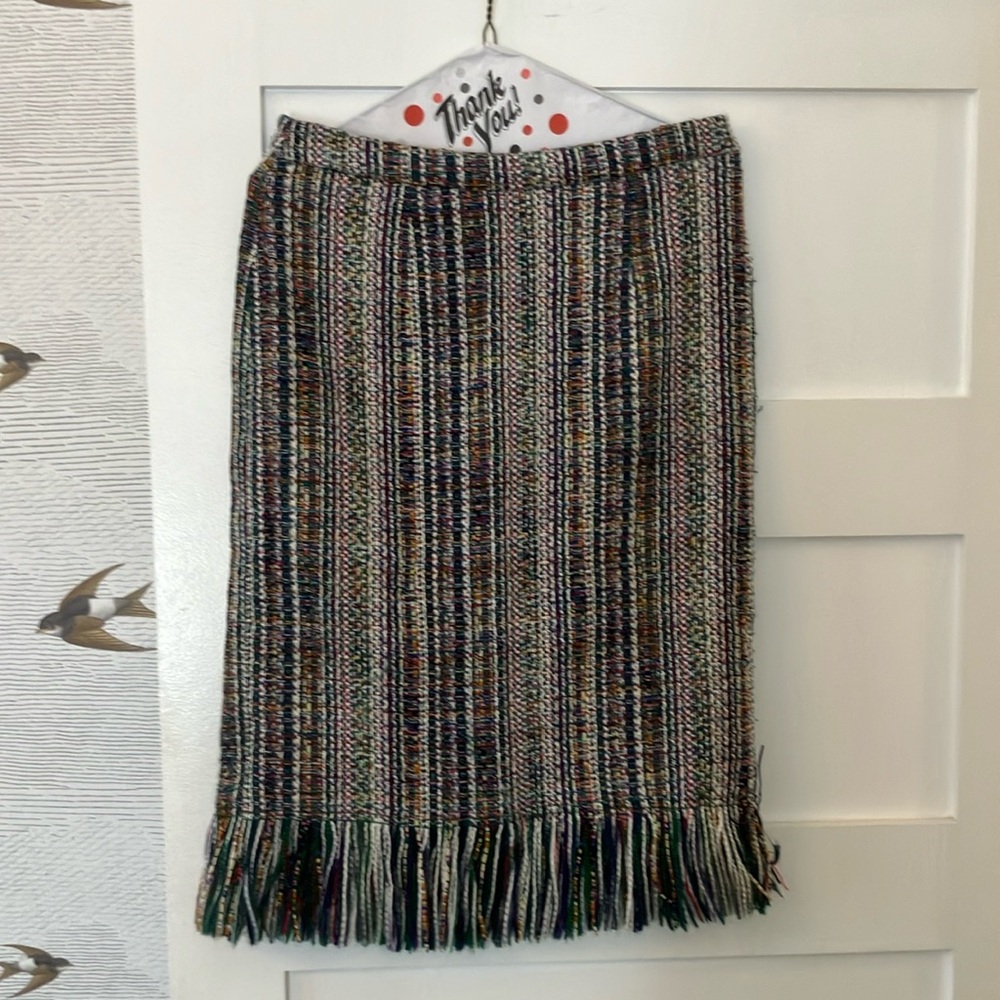 Maeve Tweed Fringe Pencil Skirt size 6